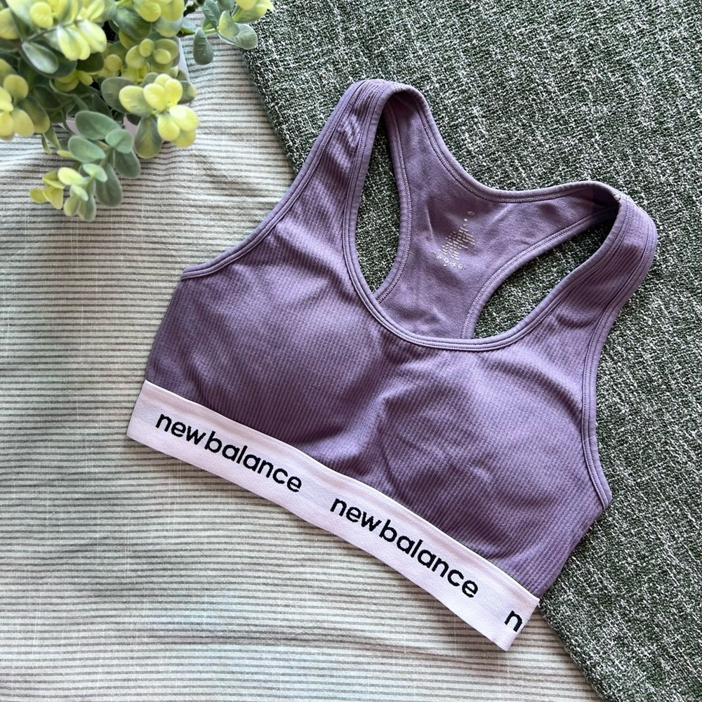 New Balance | Purple Ribbed Sports Bra
